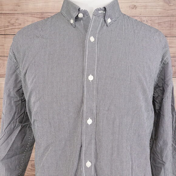 UNTUCKit LONG SLEEVE BLACK WHITE BUTTON DOWN SHIRT MENS XXXL 3XL - Picture 1 of 6